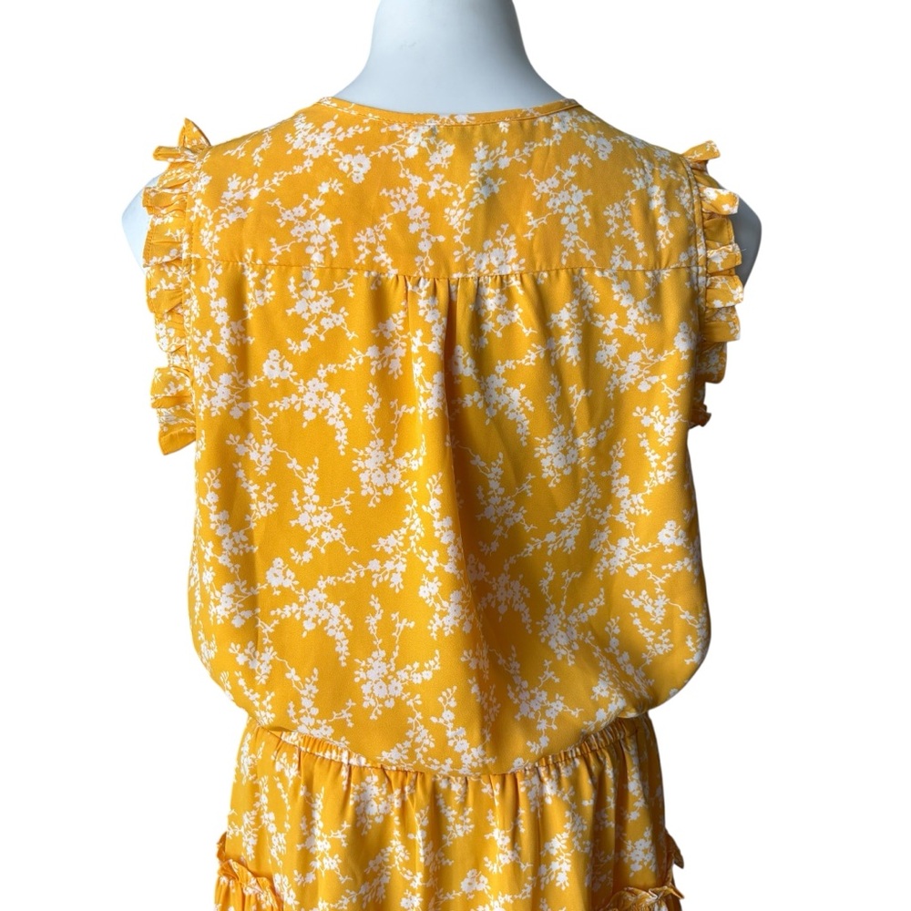 NWT, Pinch Tiered Ruffle Floral Blouse Cap Sleeve Elastic Waist, Sz M - Picture 11 of 15